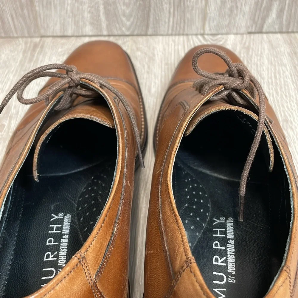 J. Murphy by Johnston & Murphy Leather Novick Cap Toe Lace Up Oxford Shoes 11.5M